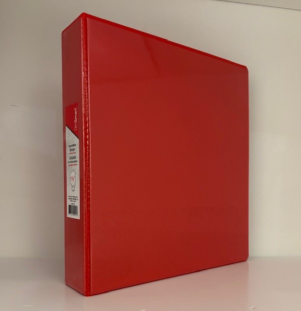 Reliure 1.5" Rouge, anneaux en D - SCOLAIRE - 