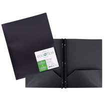 Couverture Poly 3 att. 2 pochettes Noir - RELIURES & PRESENTATION - ECOOFFICE