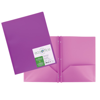 Couverture Poly 3 att. 2 pochettes Mauve - RELIURES & PRESENTATION - ECOOFFICE