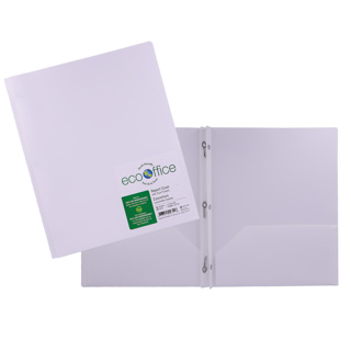 Couverture Poly 3 att. 2 pochettes Blanc - RELIURES & PRESENTATION - ECOOFFICE