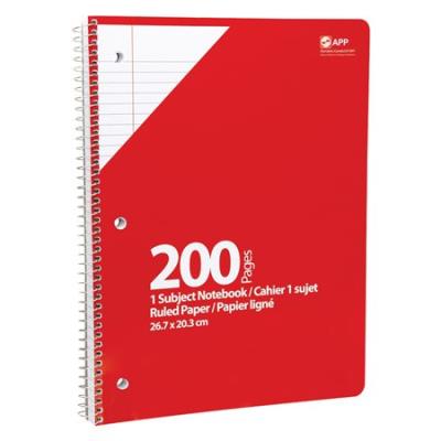 CAHIER SPIRALE LIGNÉ 200 PAGES - - APP