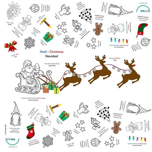 BIMOO NAPPE A COLORIER NOEL 12X18 - DESSIN & COLORIAGE - BIMOO