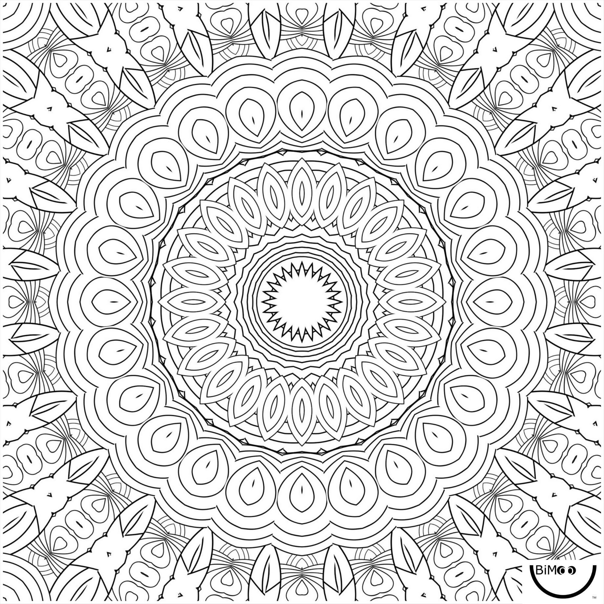 BIMOO NAPPE A COLORIER MANDALA 45X45 - JEUX ÉDUCATIF - BIMOO