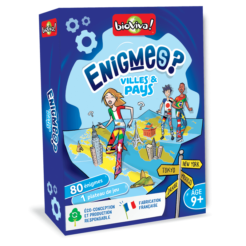 ENIGMES? VILLES ET PAYS - JEUX POUR ENFANTS - BIOVIVA