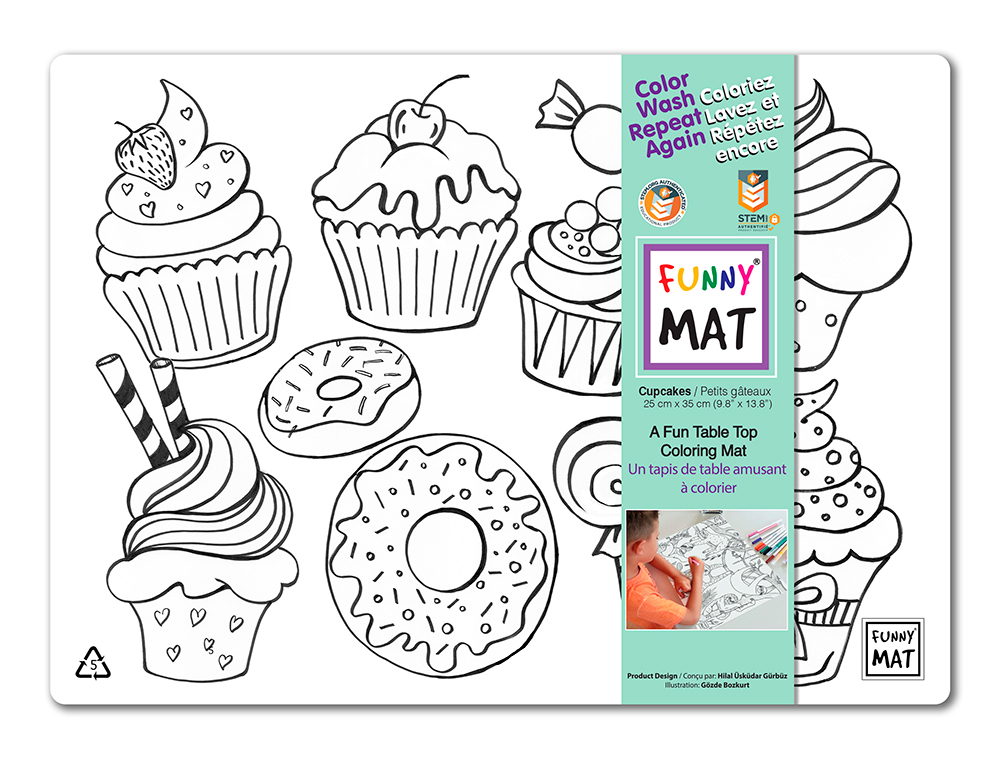 TAPIS A COLORIER - CUPCAKE - DESSIN & COLORIAGE - FUNNYMAT