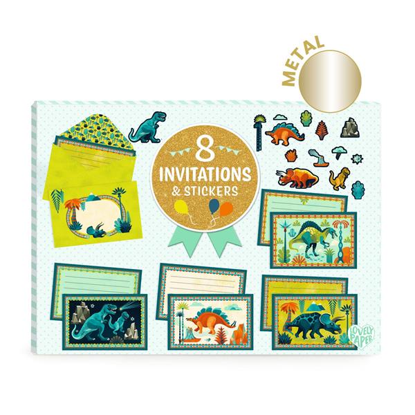 Invitations Cric Croc Dino Rock - MATÉRIEL & ACCESSOIRES - DJECO