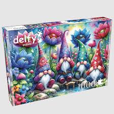 Delfy - Gnomes Among Flowers, 1000 pces - 1000 PIÈCES - DELFY