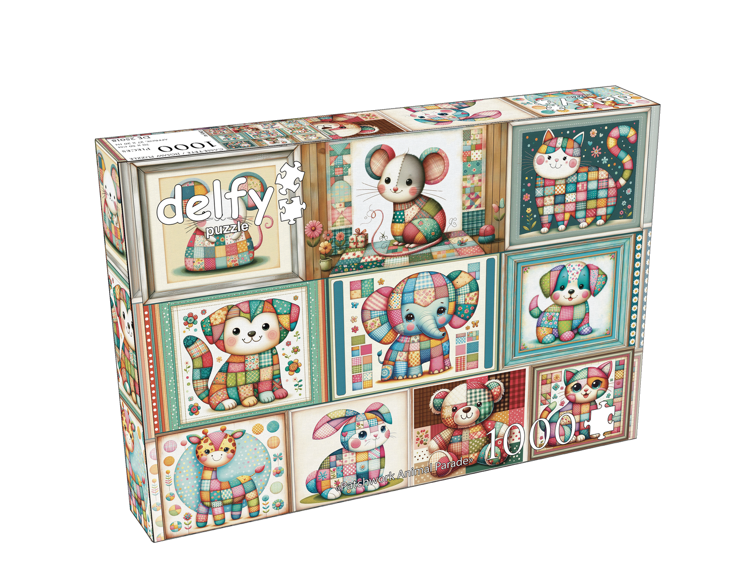 Delfy - Patchwork Animal Parade,1000 Pce - 1000 PIÈCES - MICROSOFT