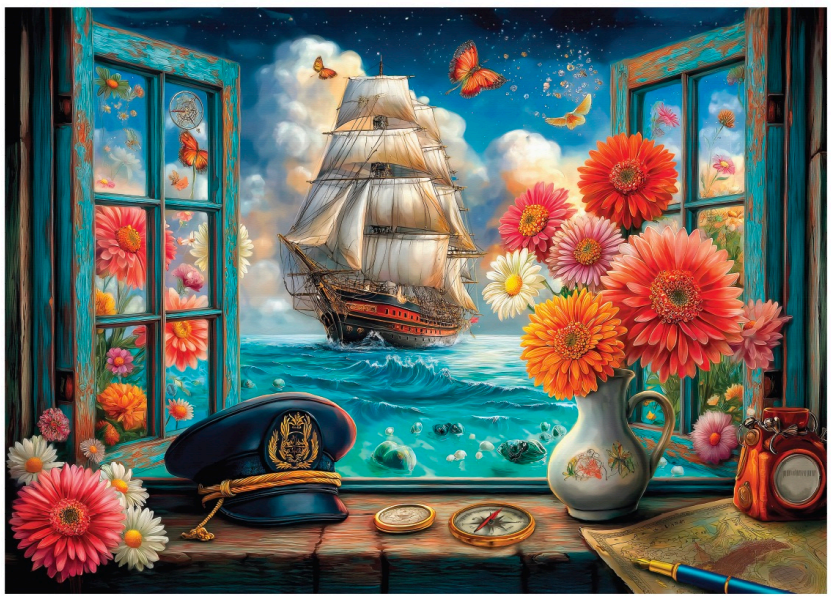 Delfy - Window Sea View, 1000 pcs - 1000 PIÈCES - DELFY
