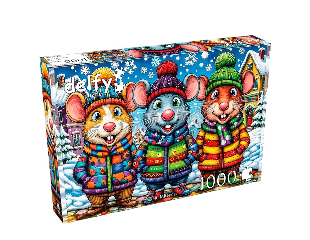 Delfy - Mice in mittens, 1000 pieces - 1000 PIÈCES - DELFY
