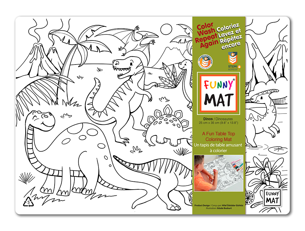 TAPIS A COLORIER - DINOSAURES - DESSIN & COLORIAGE - FUNNYMAT