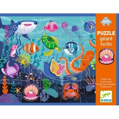 Djeco - Puzzle géant tactilo mer, 24+8 - 24 PIÈCES - DJECO