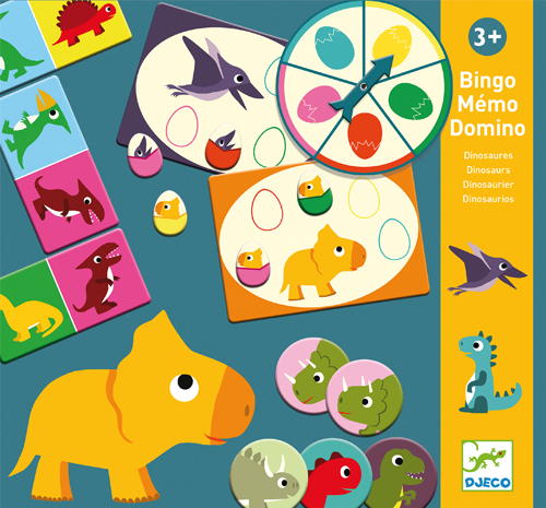BINGO MEMO DOMINO DINOSAURES - JEUX POUR ENFANTS - DJECO