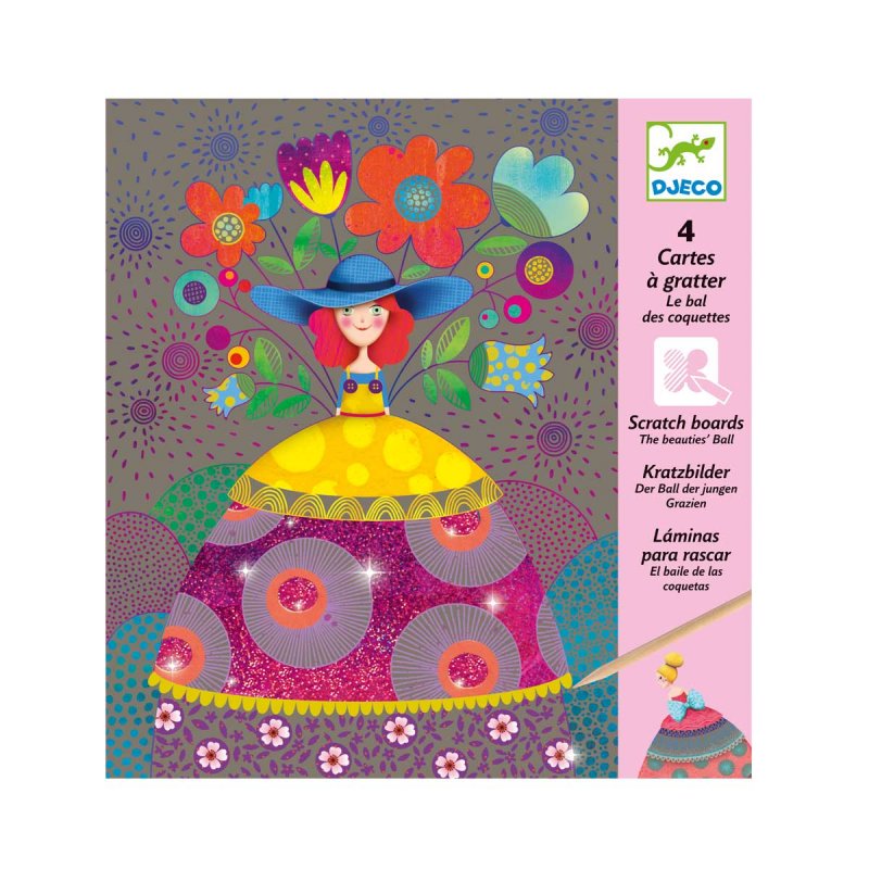 CARTES GRATTER/LE BAL DES COQUETTES - DESSIN & BRICOLAGE - DJECO