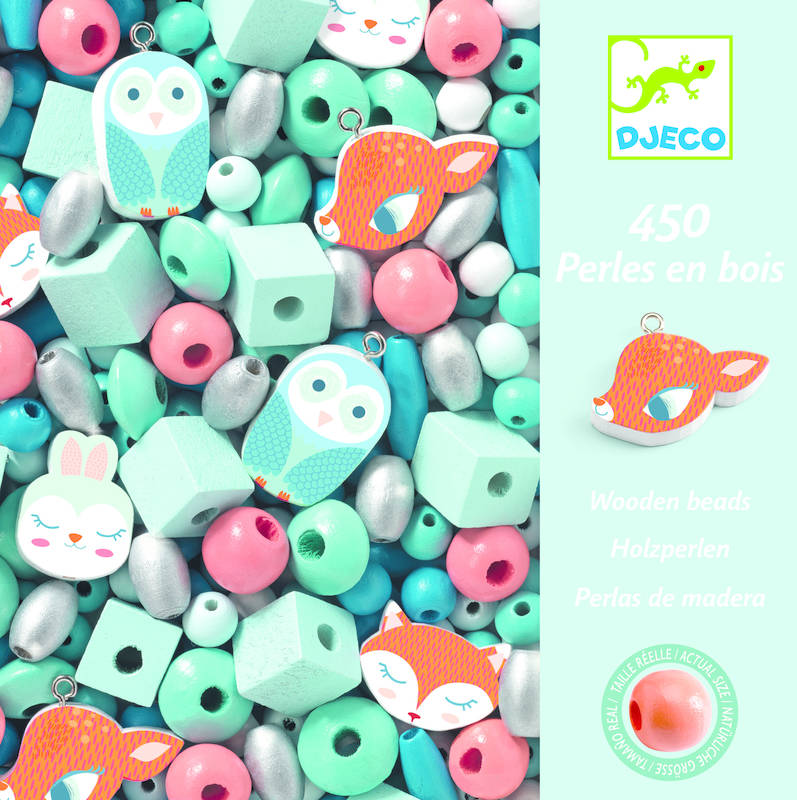 PERLES EN BOIS PETITS ANIMAUX - PROJET DE BRICOLAGE - DJECO