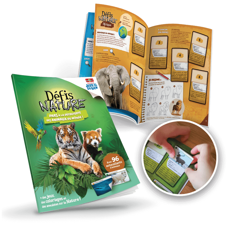 ALBUM AUTOCOLLANTS DEFIS NATURE - JEUX POUR ENFANTS - BIOVIVA