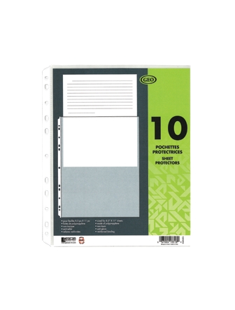 POCHETTES PROTECTRICES ( 10 ) - - GEOCAN