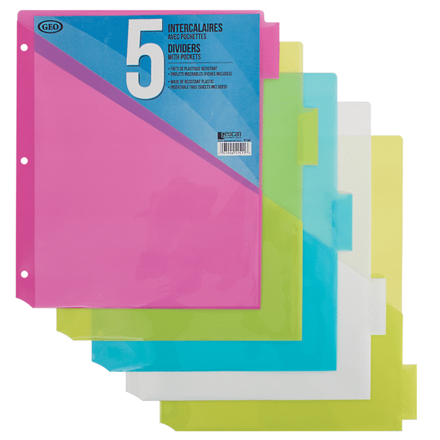 INDEX PLASTIQUE 5 POCH. PLAST - RELIURES & PRESENTATION - MICROSOFT
