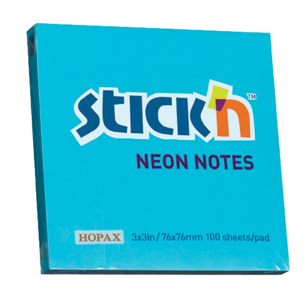 FEUILLETS ADH. 3X3 100F. BLEU NEON - INSTRUMENTS D'ECRITURE - HOPAX