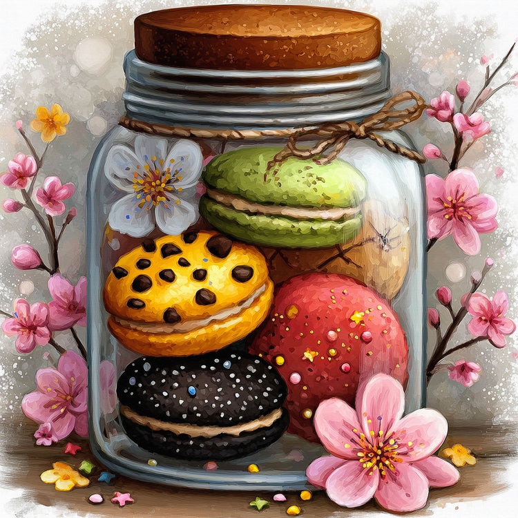 MACARONS 40 x 40 Broderie de Diamant - PROJET DE BRICOLAGE - JACAROU