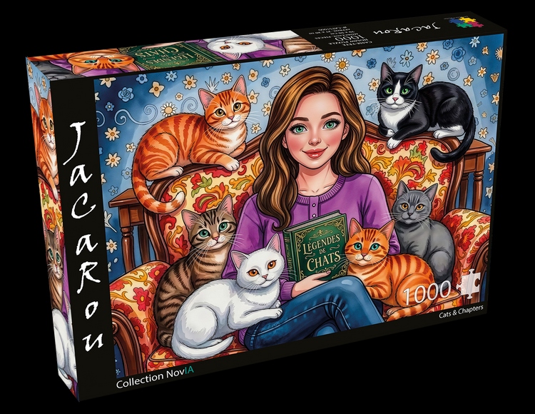 Jacarou - Cats & chapters, 1000 - 1000 PIÈCES - JACAROU