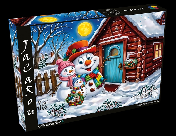 Jacarou - Happy snowman family, 1000 - 1000 PIÈCES - JACAROU