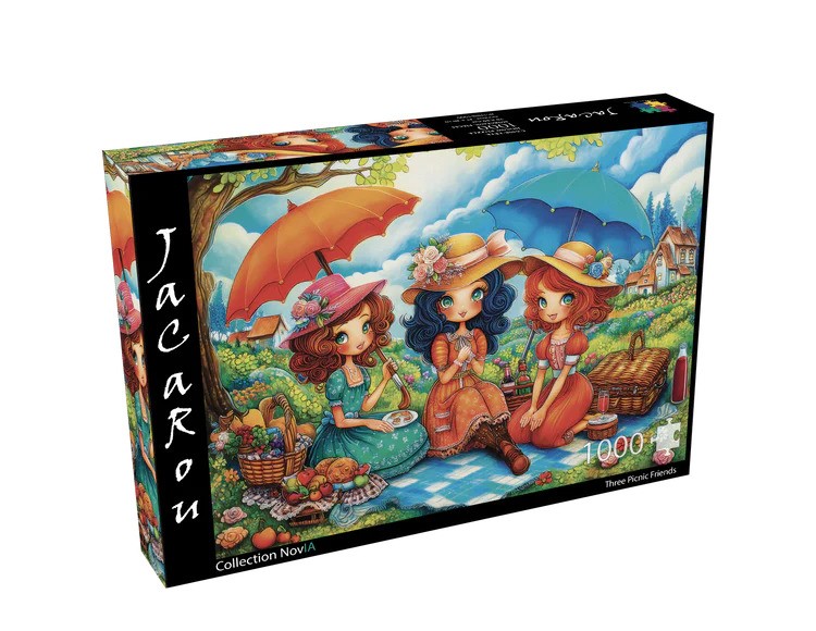 Jacarou - Three picnic friends, 1000 - 1000 PIÈCES - JACAROU