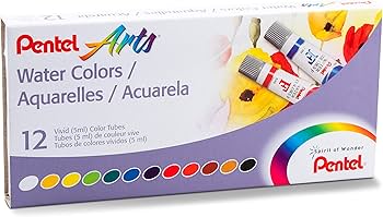 ENSEMBLE DE PEINTURE AQUARELLE - INSTRUMENTS D'ECRITURE - PENTEL