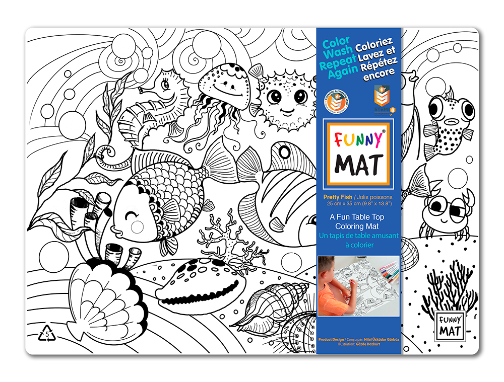 TAPIS A COLORIER - JOLIE POISSONS - DESSIN & COLORIAGE - FUNNYMAT