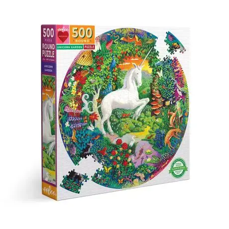 CASSE-TÊTE 550 UNICORN GARDEN, ROND - 550 PIÈCES - EEBOO