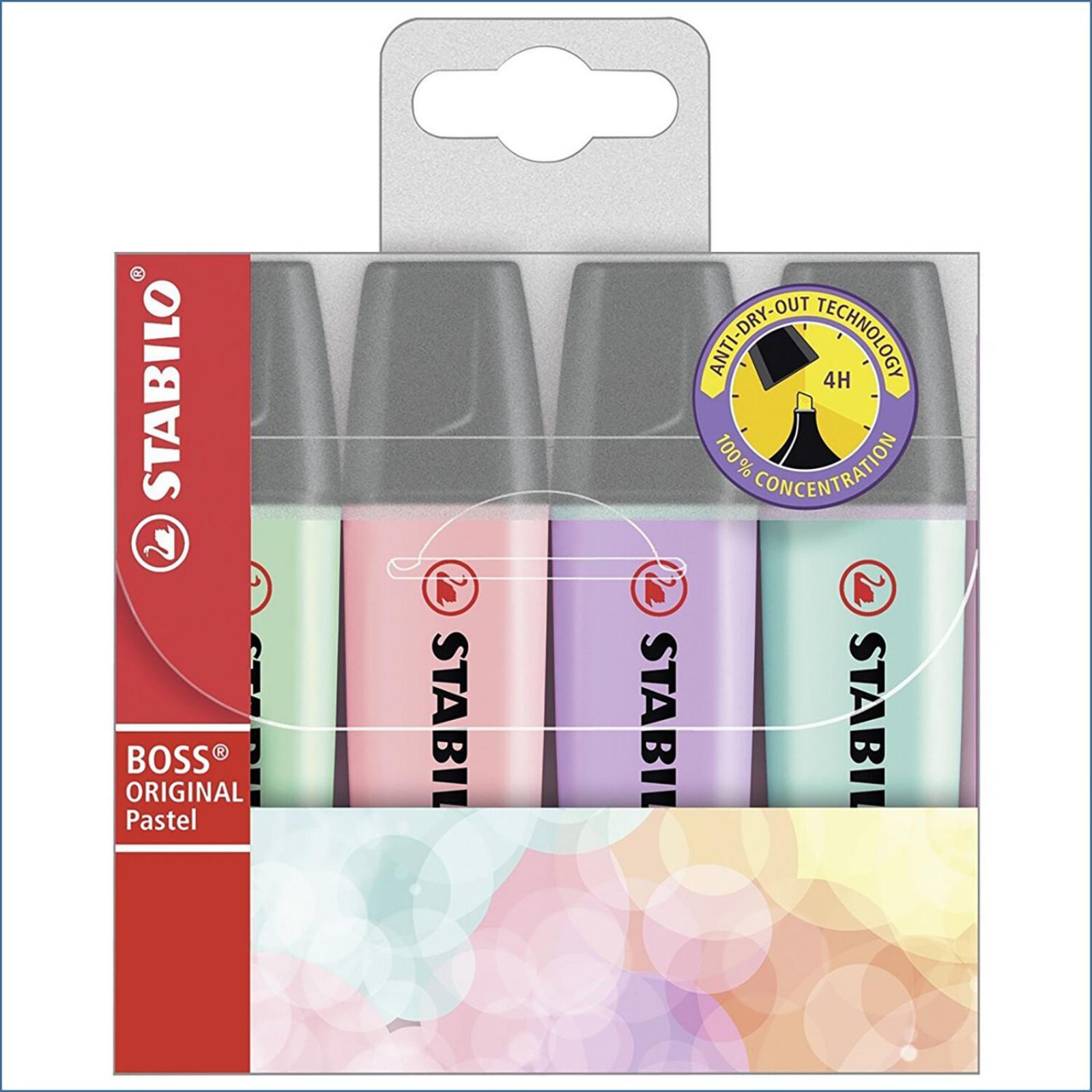 STABILO - SURLIGNEUR BOSS PASTEL ETUI 4 - INSTRUMENTS D'ECRITURE - STABILO