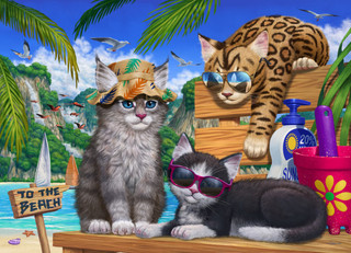 Vermont - Chats de Plage, 1000 pieces - 1000 PIÈCES - VERMONT