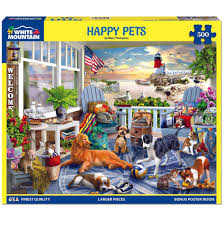 White Mountain - Happy Pets, 500 pieces - 999 PIECES ET MOINS - WHITE MOUNTAIN