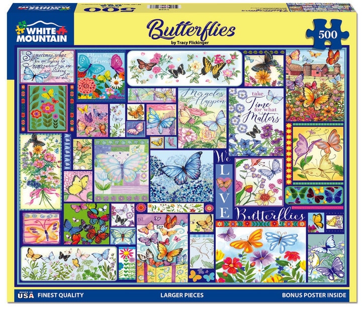 White Mountain - Butterflies, 500pces - 500 PIÈCES - WHITE MOUNTAIN
