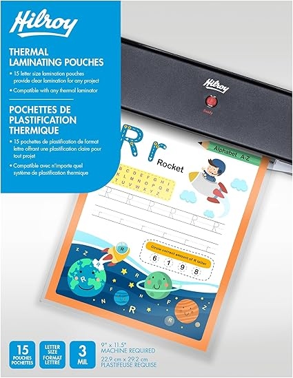 Poch. de plastification 3mil. 9 x 11.5 - RELIURES & PRESENTATION - HILROY